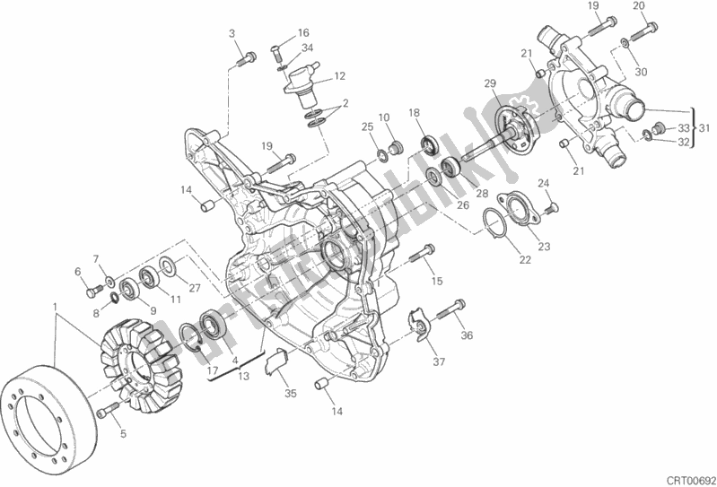 Alle onderdelen voor de Generator Deksel van de Ducati Multistrada 1200 S Thailand 2017